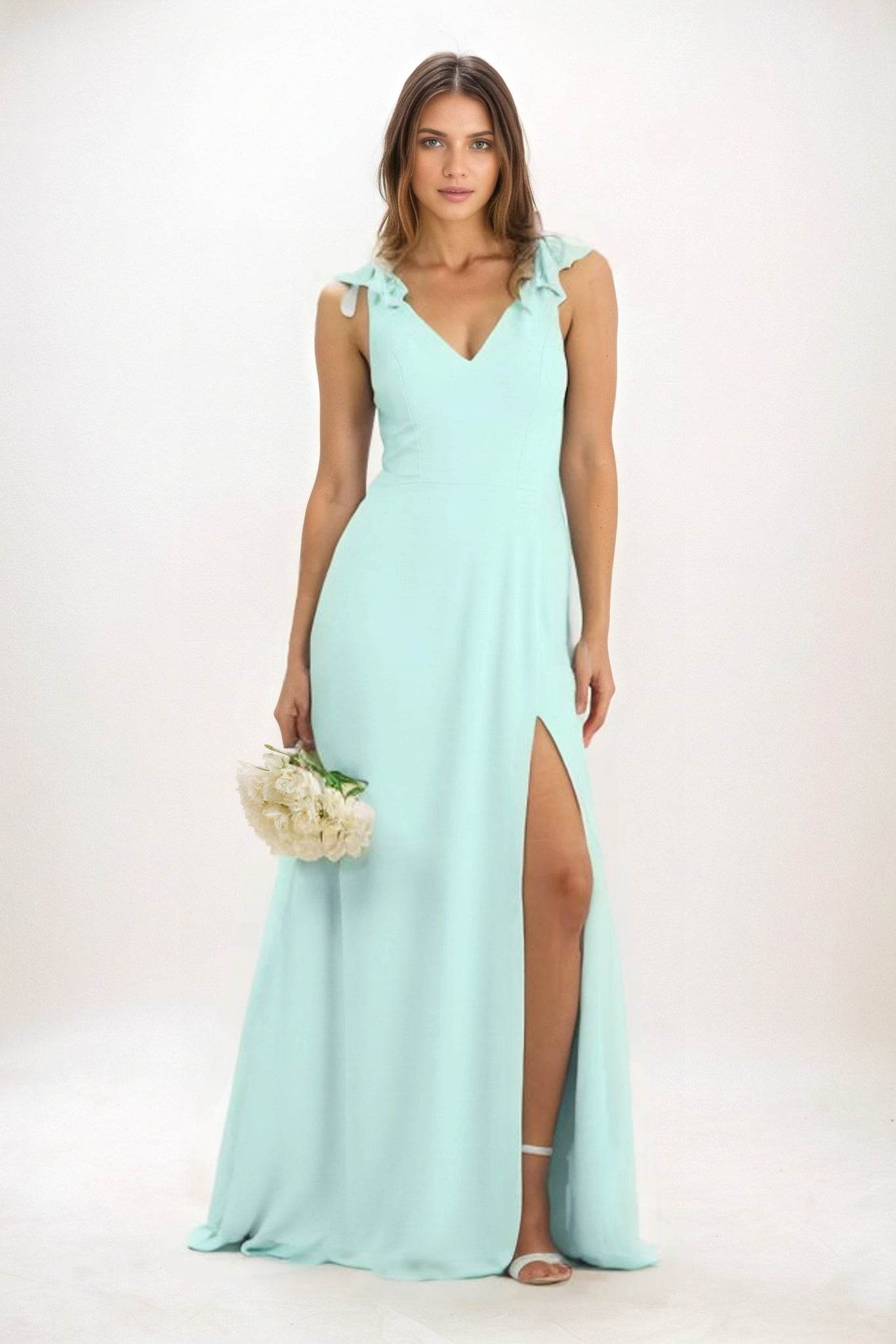 A-Line Maxi Chiffon Bridesmaid Dress CB0828 - COCOMELODY